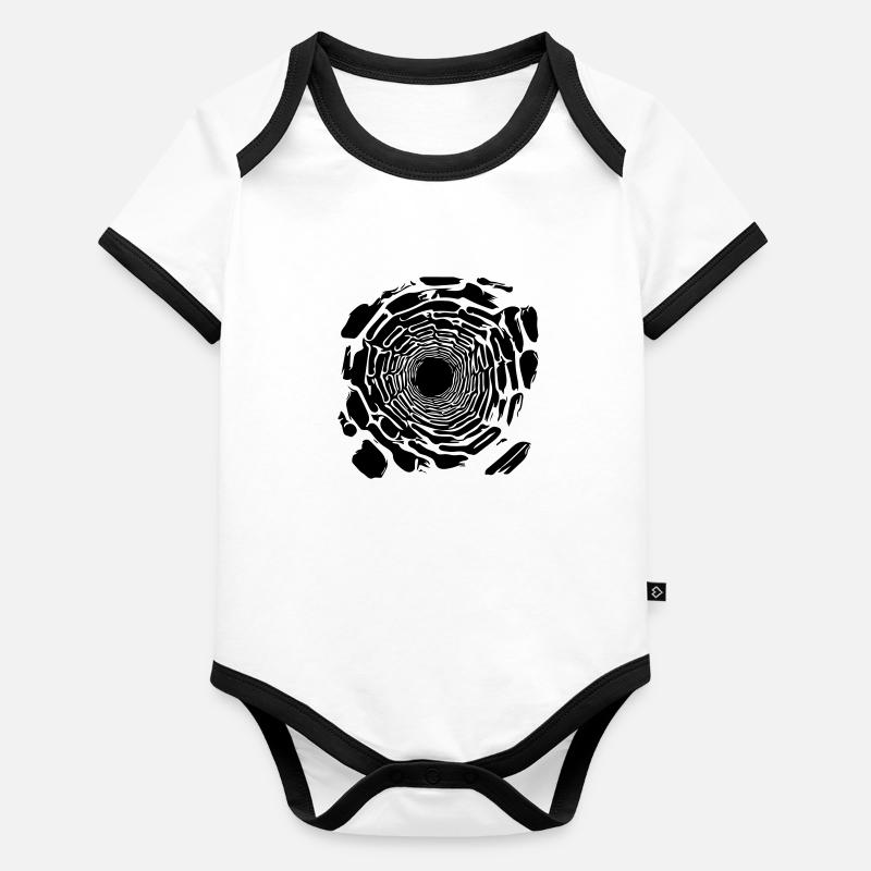 Trou noir Body Bébé bio contrasté manches courtes