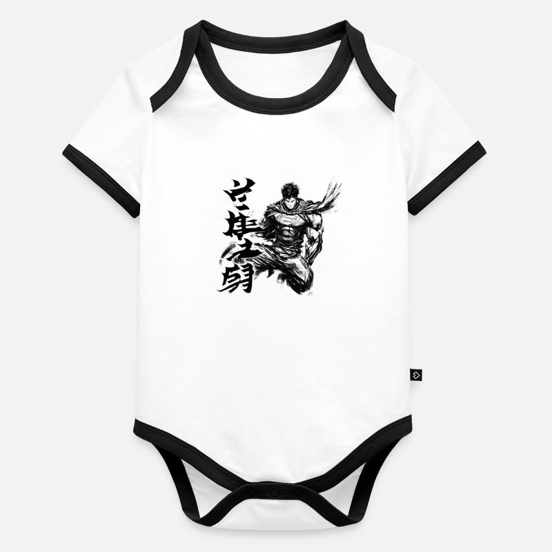Super héros Body Bébé bio contrasté manches courtes
