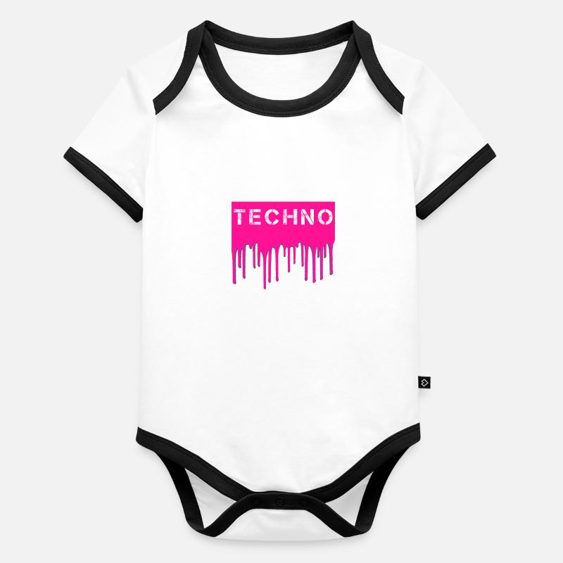 Techno Body Bébé bio contrasté manches courtes