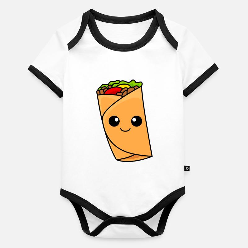 Bande dessinée Burrito Body Bébé bio contrasté manches courtes