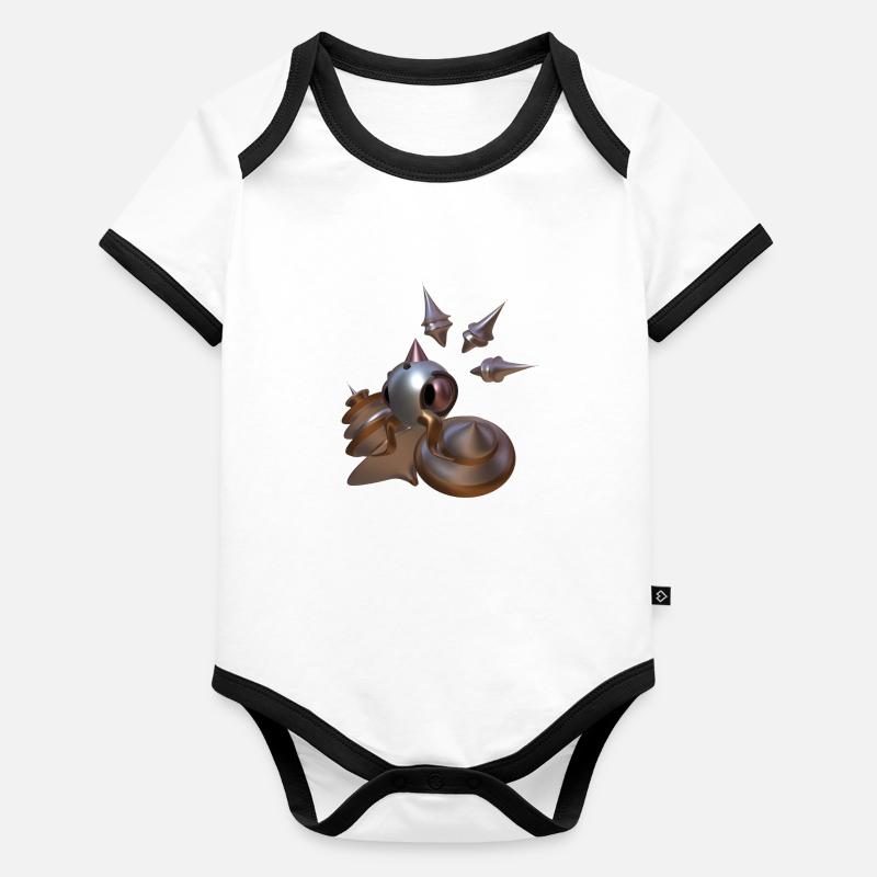 Alien Robot Organic Baby Contrasting Bodysuit