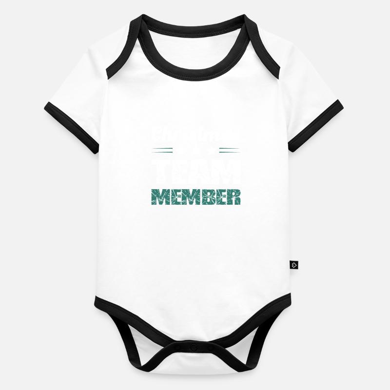 Christmas Team Organic Baby Contrasting Bodysuit