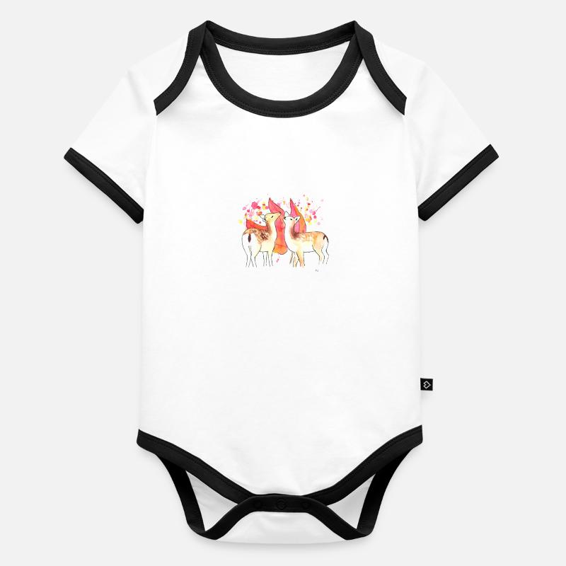 Deer in autumn Organic Baby Contrasting Bodysuit