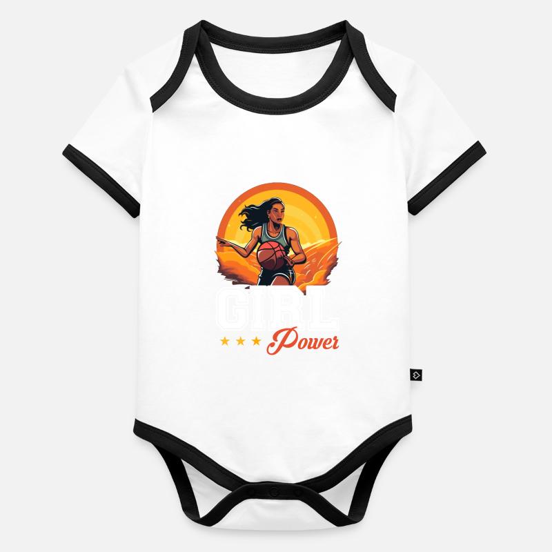 BASKETBALL forever! Organic Baby Contrasting Bodysuit