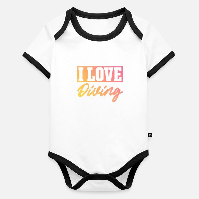 J’adore la plongée Body Bébé bio contrasté manches courtes
