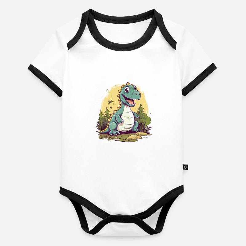 Dino - Body Bébé bio contrasté manches courtes - undefined