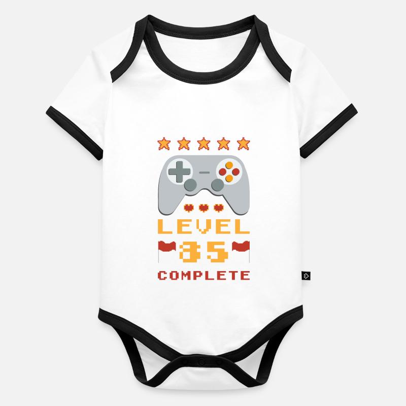 85th Birthday Level 85 Complete Organic Baby Contrasting Bodysuit
