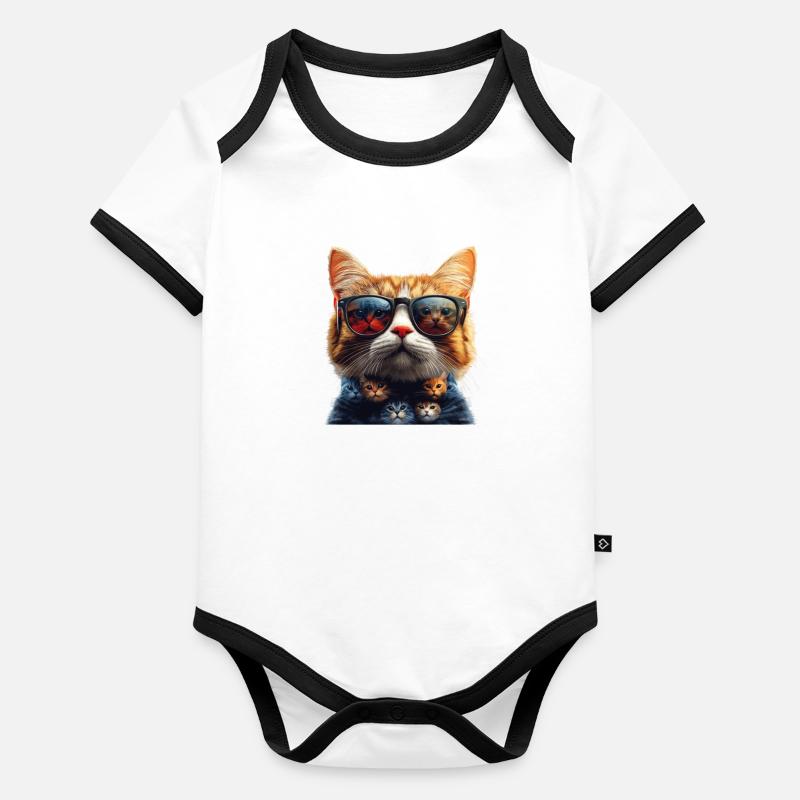 Cool Cats Baby Bio-Kurzarm-Kontrastbody