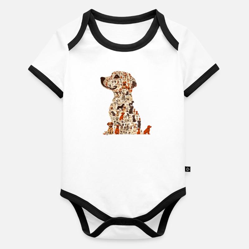 Ami chien Body Bébé bio contrasté manches courtes