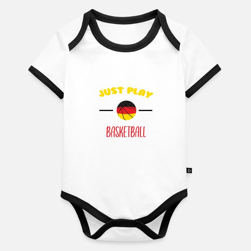 Basket ball Germany Body Bébé bio contrasté manches courtes