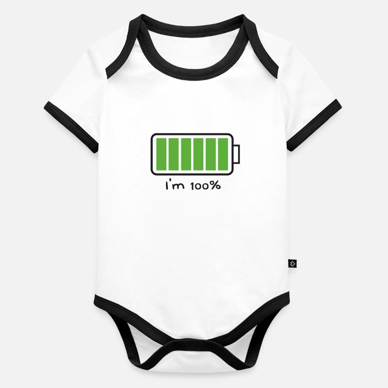 i'm 100 % Body Bébé bio contrasté manches courtes