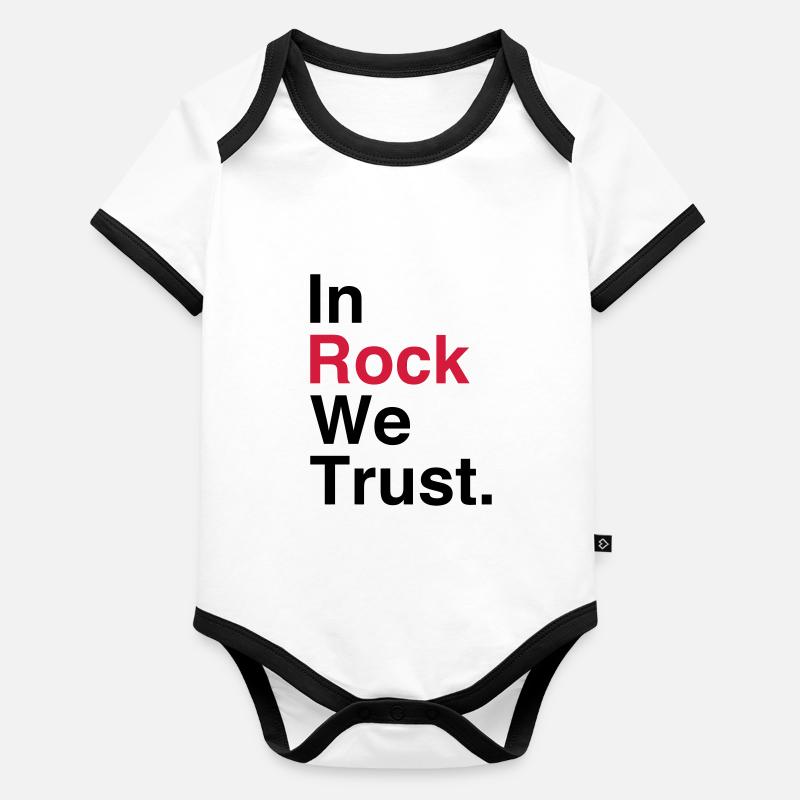 In Rock We Trust. Body Bébé bio contrasté manches courtes