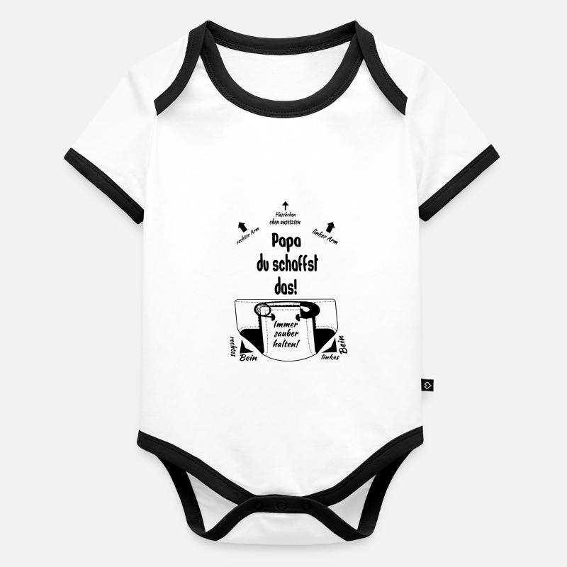Papa du schaffst das Baby Bio-Kurzarm-Kontrastbody