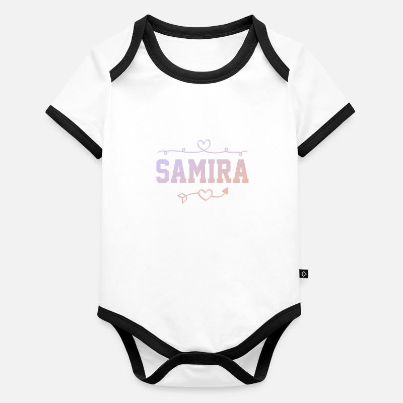 Samira Baby Bio-Kurzarm-Kontrastbody
