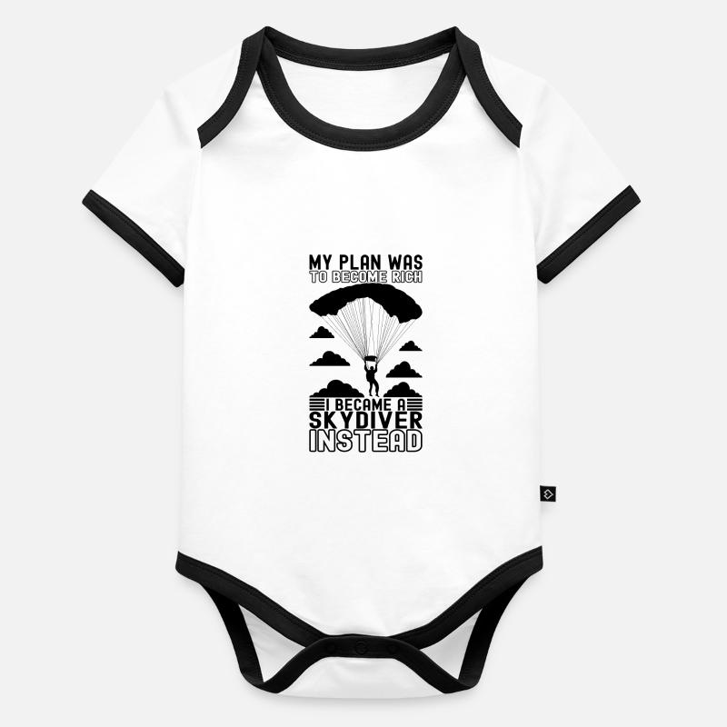 Fallschirm Fallschirmspringer Baby Bio-Kurzarm-Kontrastbody