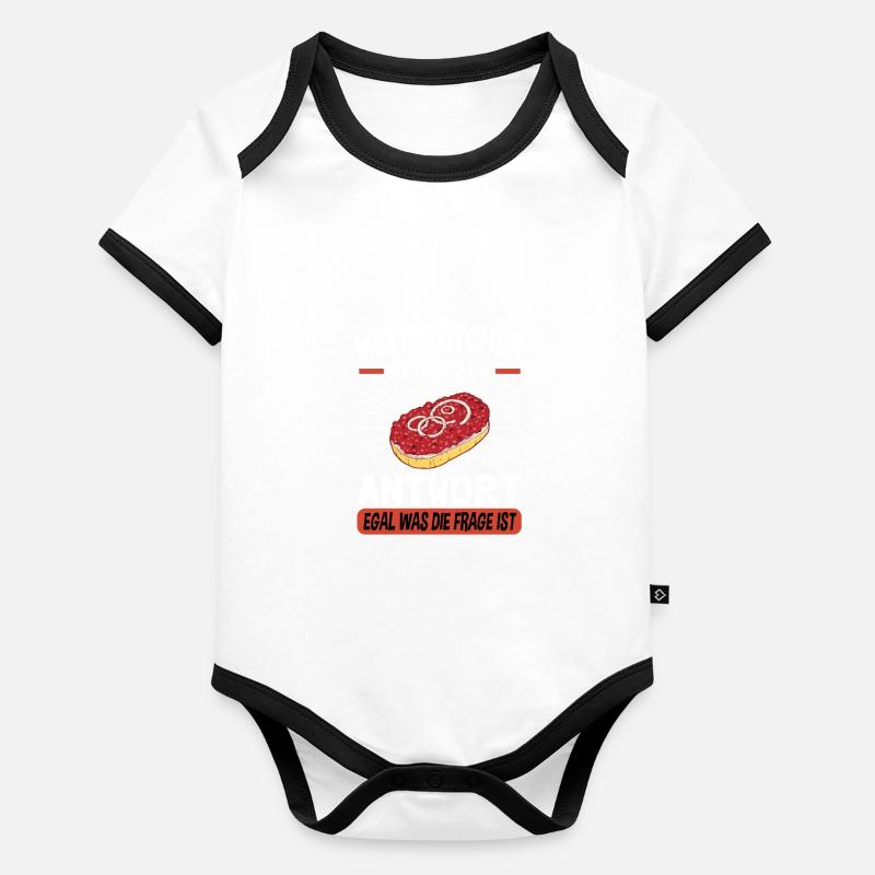 Mettbrötchen Mett Mettigel Baby Bio-Kurzarm-Kontrastbody