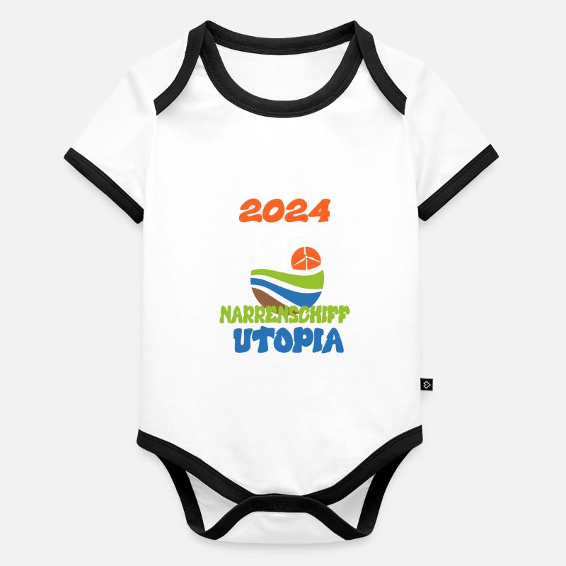 Utopia de la Nef des fous 2024 - Dates Body Bébé bio contrasté manches courtes