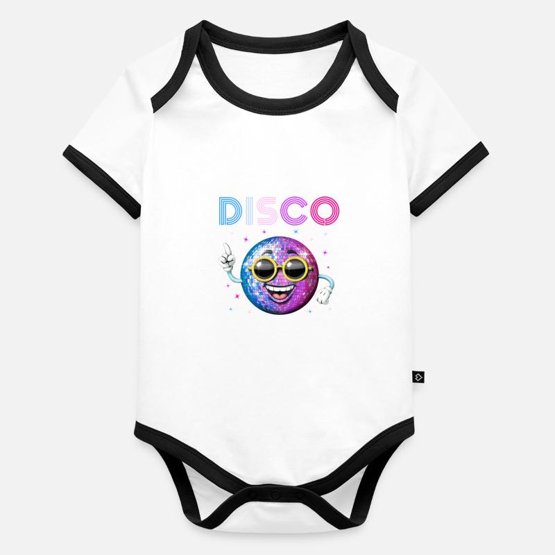 Boule disco Body Bébé bio contrasté manches courtes