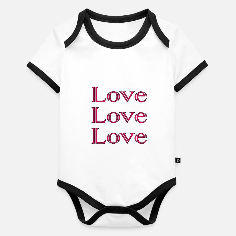 LOVE,JUST MARRIED,VIVE LES MARIES,EVJF,COUPLE Body Bébé bio contrasté manches courtes