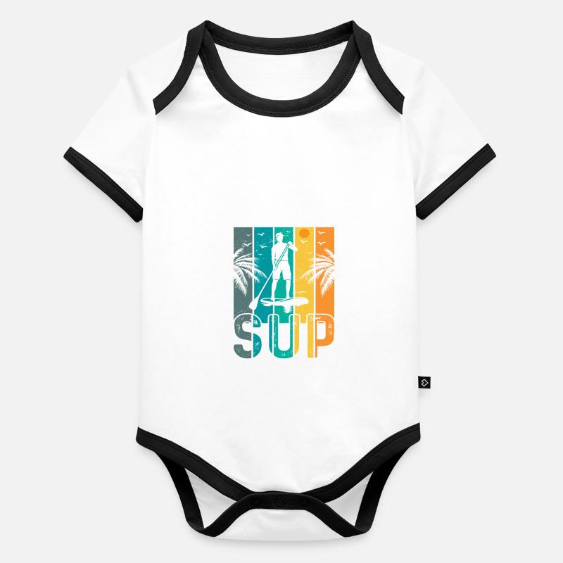 SUP Retro Stand Up Paddle Boarding Baby Bio-Kurzarm-Kontrastbody