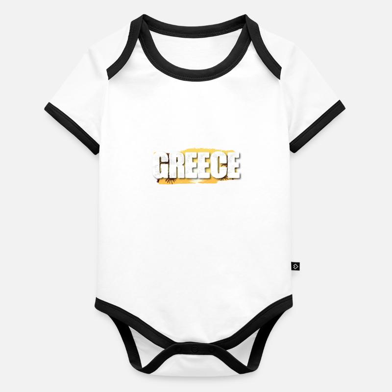 Grèce Body Bébé bio contrasté manches courtes