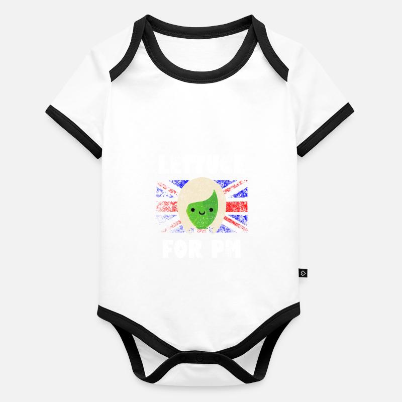 Lettuce For PM Meme, Liz Truss Funny Satire Organic Baby Contrasting Bodysuit