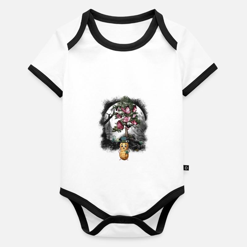 Peanut Spring Woodland Hike Snowdrops Organic Baby Contrasting Bodysuit