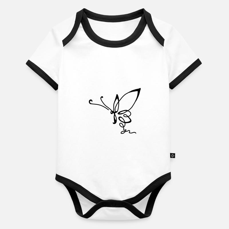 Papillon Libre Printemps Body Bébé bio contrasté manches courtes