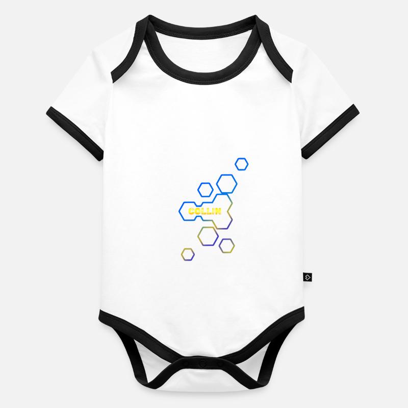 Collin als Name Baby Bio-Kurzarm-Kontrastbody
