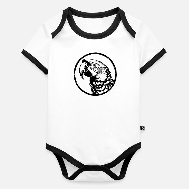 Perroquet oiseau Body Bébé bio contrasté manches courtes