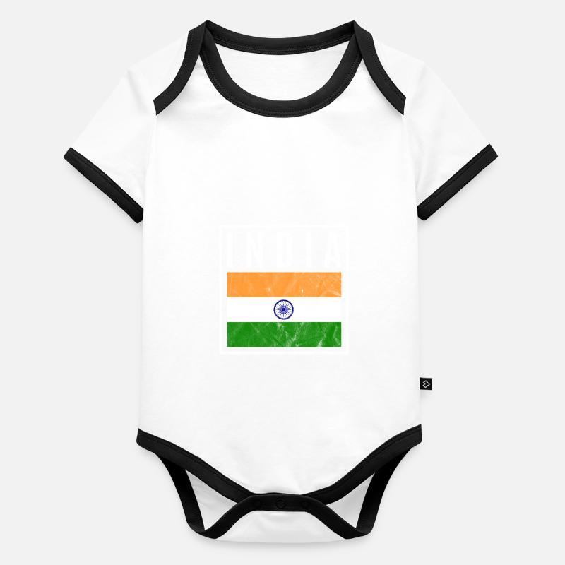 Indien Baby Bio-Kurzarm-Kontrastbody