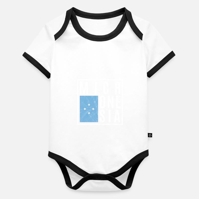 Micronésie Body Bébé bio contrasté manches courtes