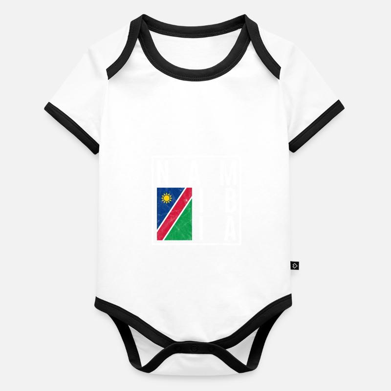 Namibia Baby Bio-Kurzarm-Kontrastbody