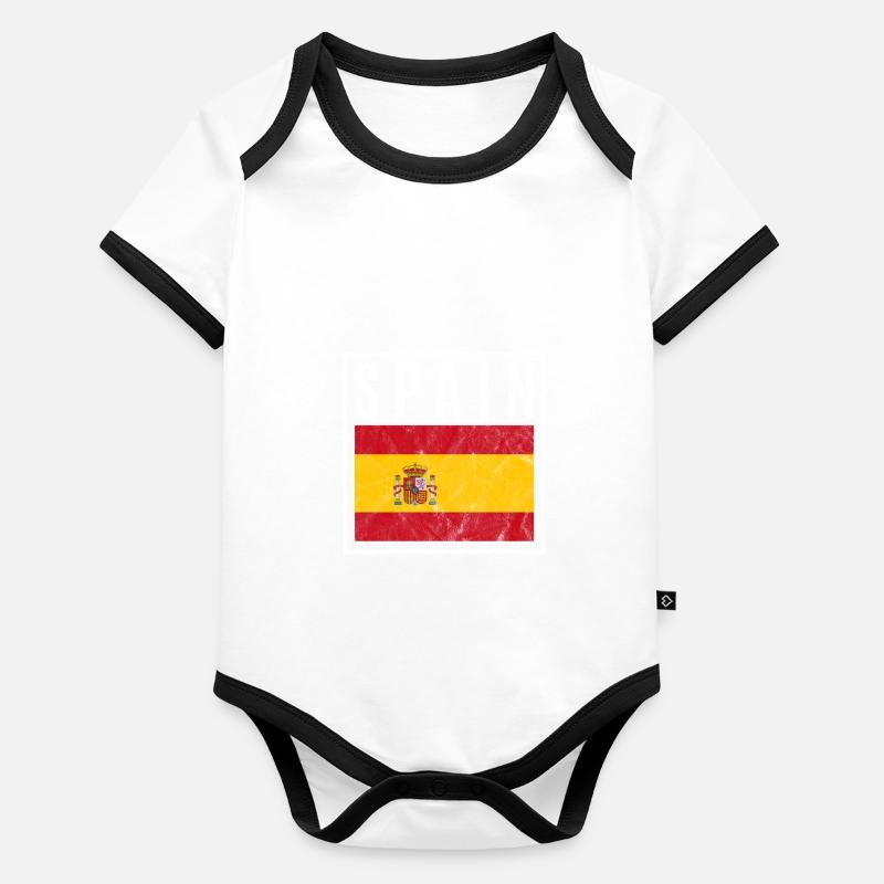 Espagne Body Bébé bio contrasté manches courtes