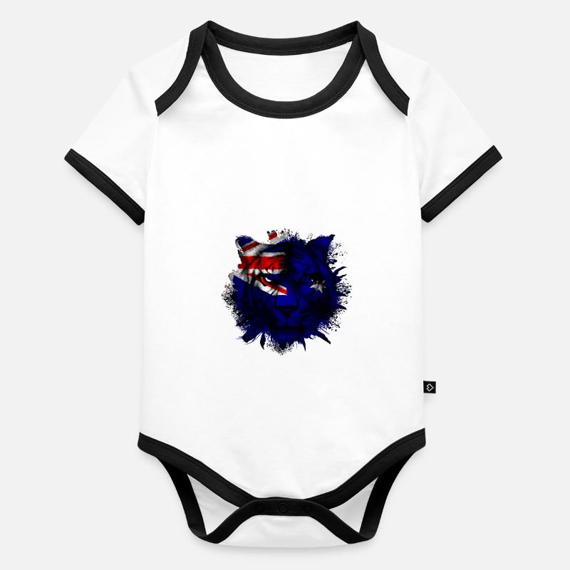Australie Body Bébé bio contrasté manches courtes