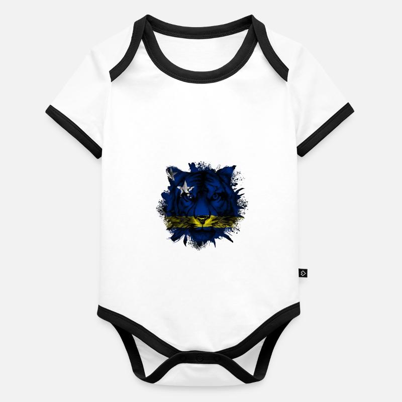 Curaçao Body Bébé bio contrasté manches courtes