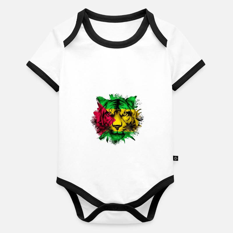 São Tomé und Príncipe Baby Bio-Kurzarm-Kontrastbody