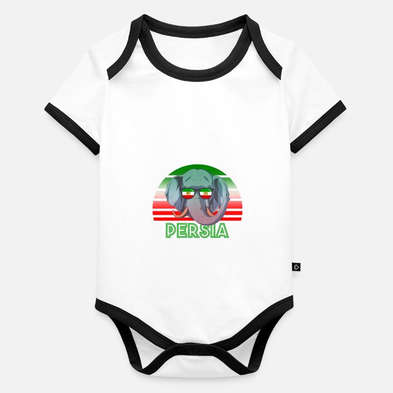 Perse Body Bébé bio contrasté manches courtes
