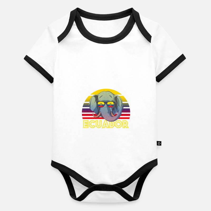Ecuador Baby Bio-Kurzarm-Kontrastbody