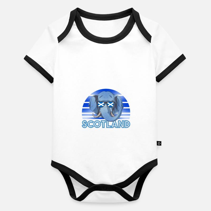 Écosse Body Bébé bio contrasté manches courtes