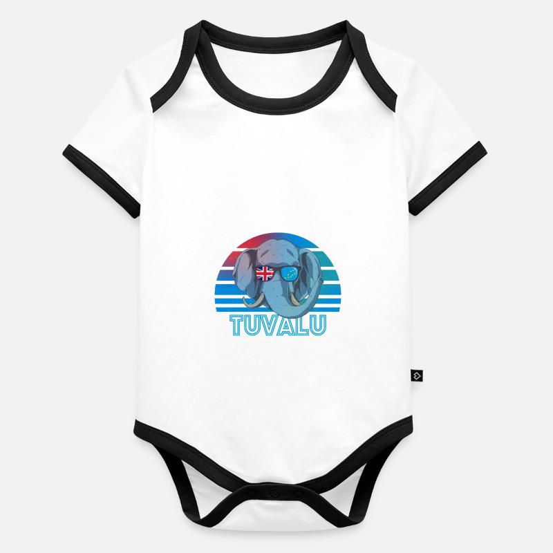 Tuvalu Body Bébé bio contrasté manches courtes