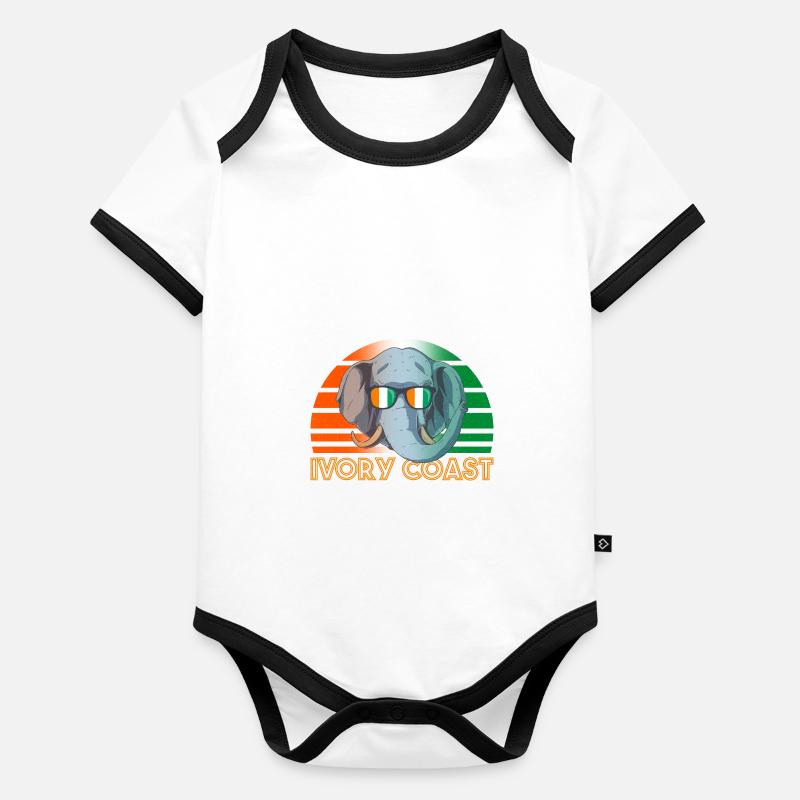 Elfenbeinküste Baby Bio-Kurzarm-Kontrastbody