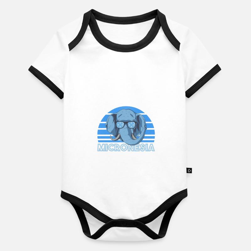 Micronésie Body Bébé bio contrasté manches courtes