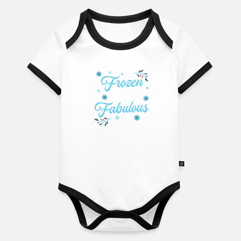 J'aime le flocon de neige de glace de saison d'hiver Body Bébé bio contrasté manches courtes