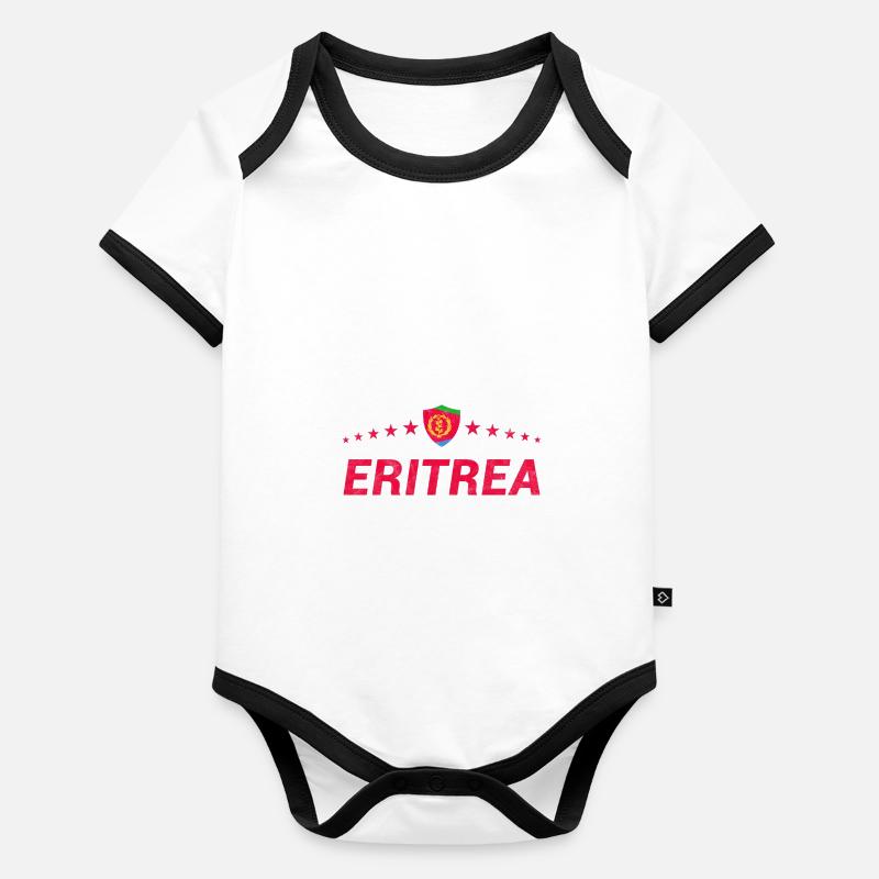Érythrée Body Bébé bio contrasté manches courtes