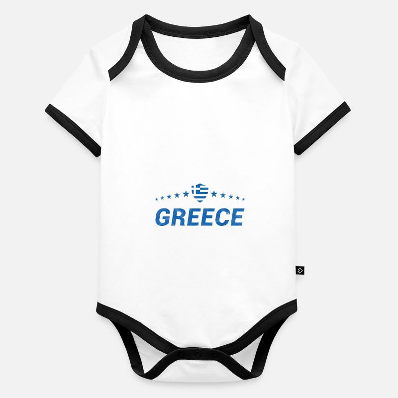 Grèce Body Bébé bio contrasté manches courtes
