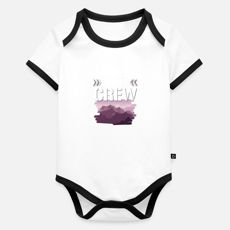 Travel Party Crew Baby Bio-Kurzarm-Kontrastbody