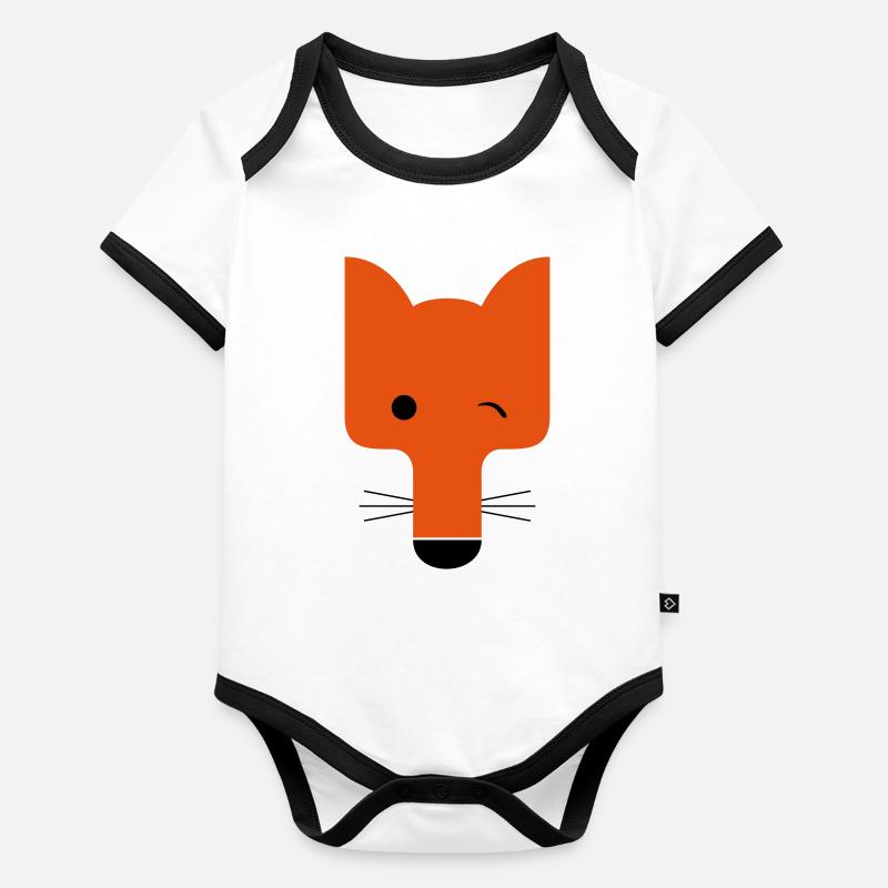 Fox blinking Organic Baby Contrasting Bodysuit
