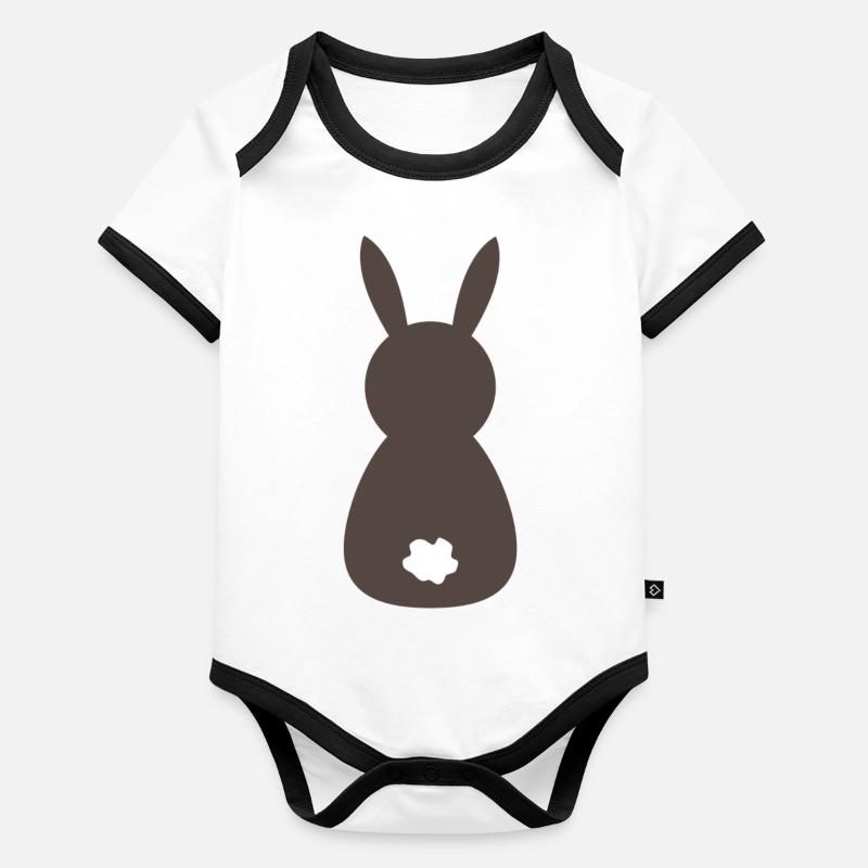 Brown from behind Organic Baby Contrasting Bodysuit