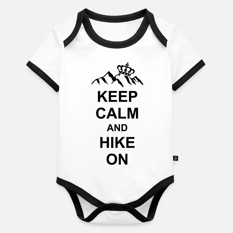Keep Calm And Hike Baby Bio-Kurzarm-Kontrastbody